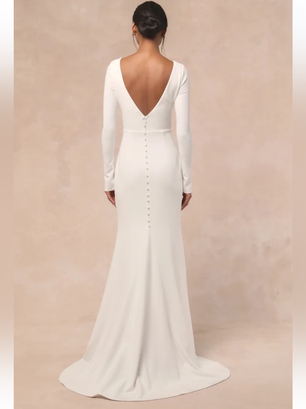 NWT Lulus Feeling of Forever White Long Sleeve Mermaid Maxi Dress - Picture 2 of 11